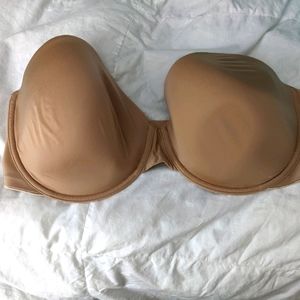 Tan strapless VS bra